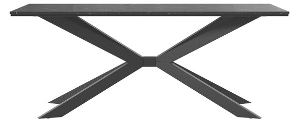 Asztal Goodyear 135, 74x90cm, Fekete márvány, Fekete