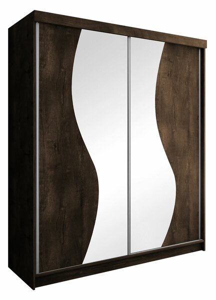 Gardróbszekrény Dover 105, Laminált forgácslap, 200x200x62cm, Sötét hamuszürke