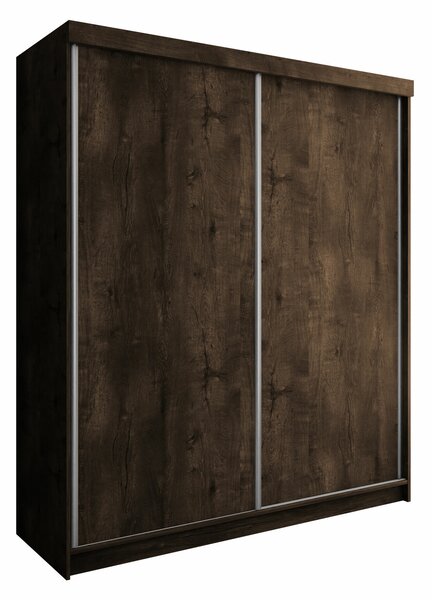 Gardróbszekrény Dover 108, Laminált forgácslap, 200x200x62cm, Sötét hamuszürke