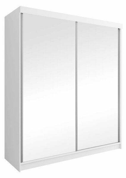 Gardróbszekrény Dover 106, Laminált forgácslap, 200x200x62cm, Fehér