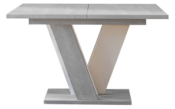 Asztal Goodyear 125, 75x90cm, Fehér, Szürke