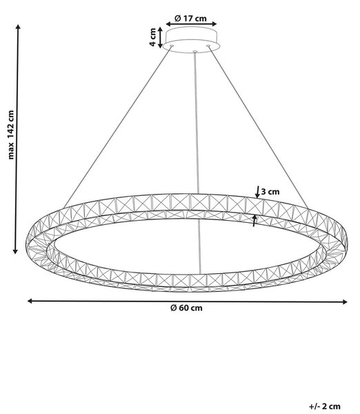 LED függőlámpa MAGAT Kristály Ezüst