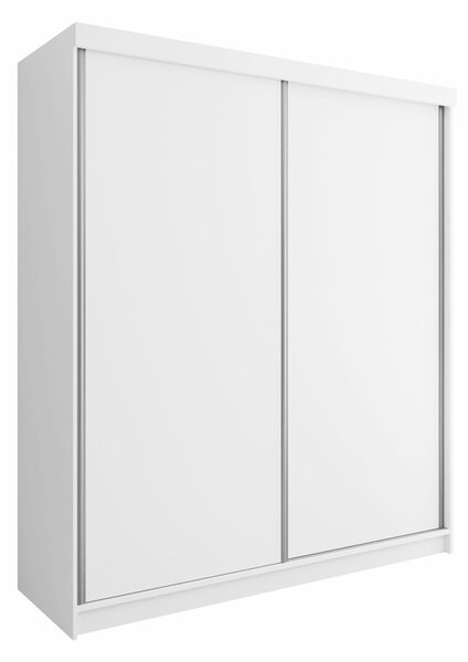 Gardróbszekrény Dover 108, Laminált forgácslap, 200x200x62cm, Fehér