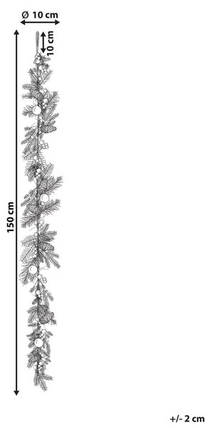 Karácsonyi girland HUELVA 150 cm Zöld