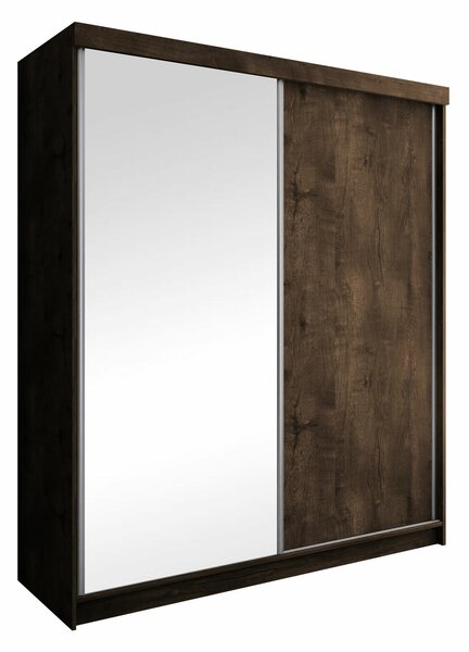 Gardróbszekrény Dover 107, Laminált forgácslap, 200x200x62cm, Sötét hamuszürke