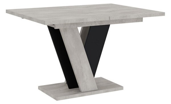 Asztal Goodyear 125, 75x90cm, Fekete, Szürke