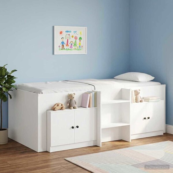 VidaXL Tároló szekrény loft ágyhoz 2 db Fehér 66 x 35 x 48 cm