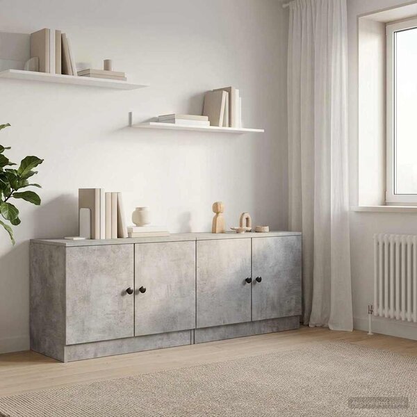 VidaXL Tároló szekrény loft ágyhoz 2 db Betonszürke 66 x 35 x 48 cm