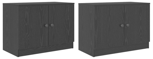 VidaXL Tároló szekrény loft ágyhoz 2 db Fekete Tölgy 66 x 35 x 48 cm