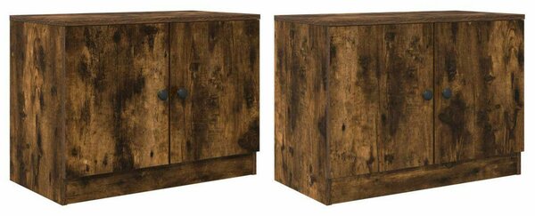 VidaXL Tároló szekrény loft ágyhoz 2 db Füstös Tölgy 66 x 35 x 48 cm