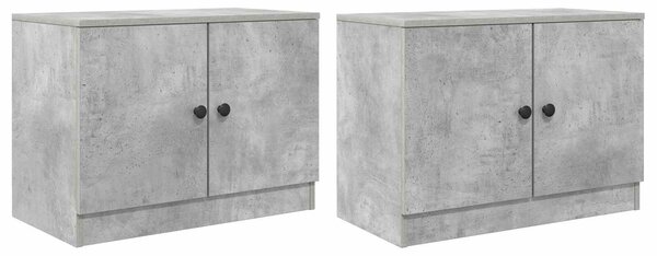 VidaXL Tároló szekrény loft ágyhoz 2 db Betonszürke 66 x 35 x 48 cm