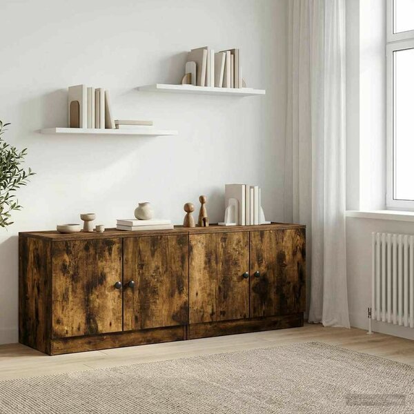 VidaXL Tároló szekrény loft ágyhoz 2 db Füstös Tölgy 66 x 35 x 48 cm
