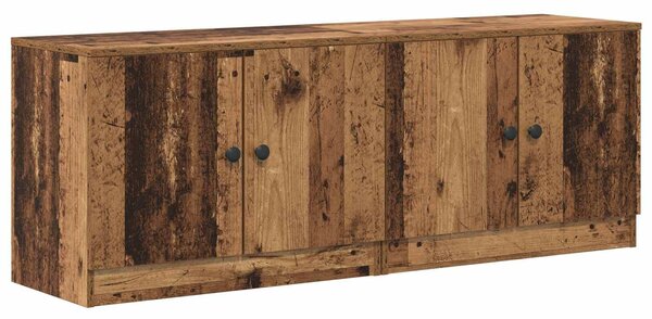 VidaXL Tároló szekrény loft ágyhoz 2 db Antik Fa 66 x 35 x 48 cm