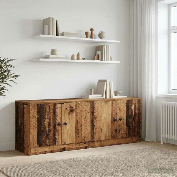 VidaXL Tároló szekrény loft ágyhoz 2 db Antik Fa 66 x 35 x 48 cm
