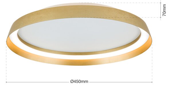 MANTA modern CCT LED mennyezeti lámpa , arany, 2400lm