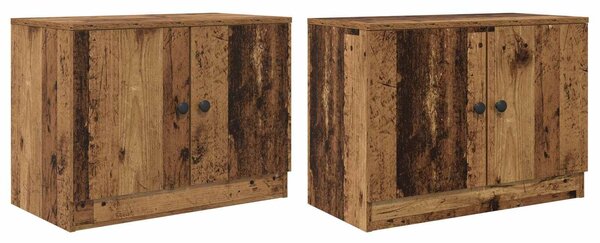 VidaXL Tároló szekrény loft ágyhoz 2 db Antik Fa 66 x 35 x 48 cm