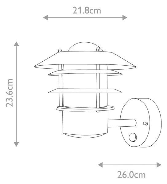Elstead modern skandináv kültéri fali lámpa helsingor fekete elshelsingor-pir-bk IP44