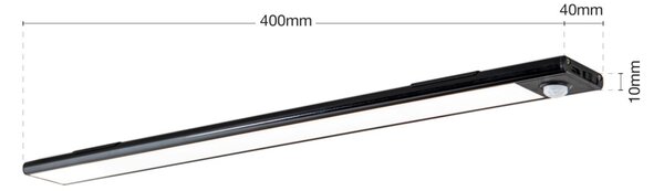 NORMAN modern LED fürdőszobai tükörmegvilágító , fekete, 130lm