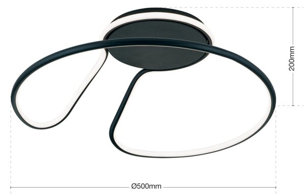 CLAIRE modern LED mennyezeti lámpa , fekete, 3800lm