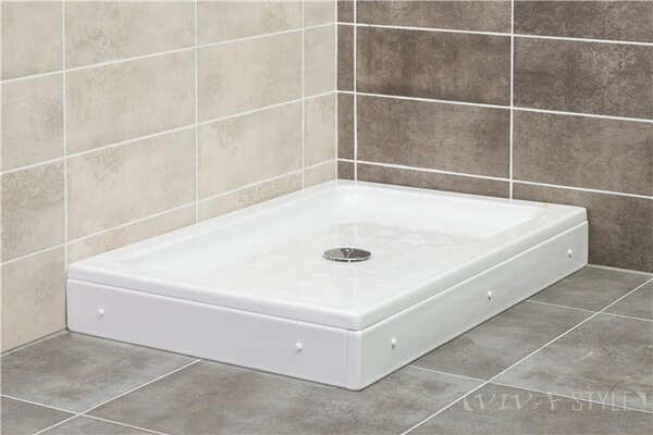 Favorit TWIN zuhanytálca szögletes aszimmetrikus - szaniter akril - 120 x 80 cm