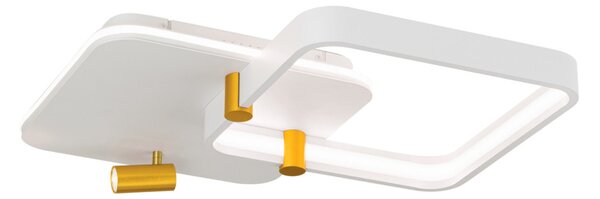 GRACE modern LED mennyezeti lámpa , matt fehér/arany, 2800lm