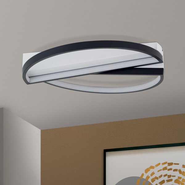 OLGA modern LED mennyezeti lámpa , fekete/fehér, 1400lm