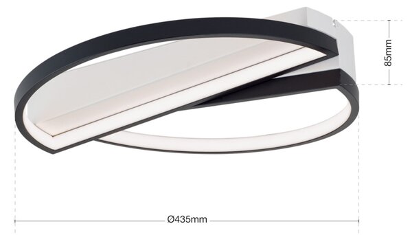 OLGA modern LED mennyezeti lámpa , fekete/fehér, 1400lm