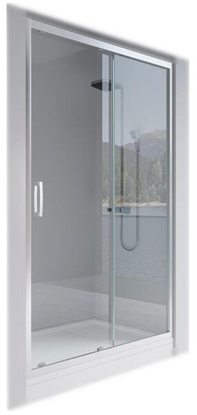 Vela Banyo KAYRA zuhany tolóajtó - víztiszta 6 mm biztonsági üveggel - 110 x 190 cm