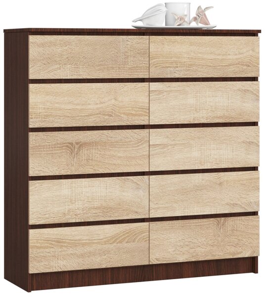 AKORD CLP K120 Komód Laminált Wenge-Sonoma 10 Fiókos