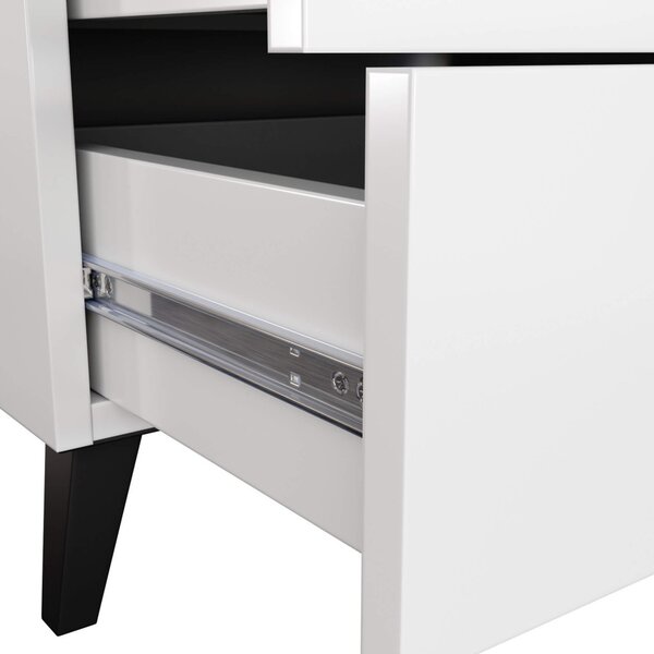 AKORD Mobi K-05 Modern Fiókos Komód Laminált Fehér-Fekete