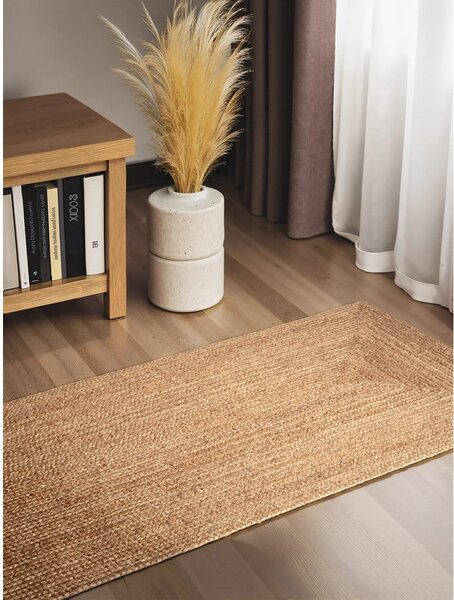 Natúr színű kétoldalas-kézi szövésű juta futószőnyeg 80x200 cm Juno – Hanse Home