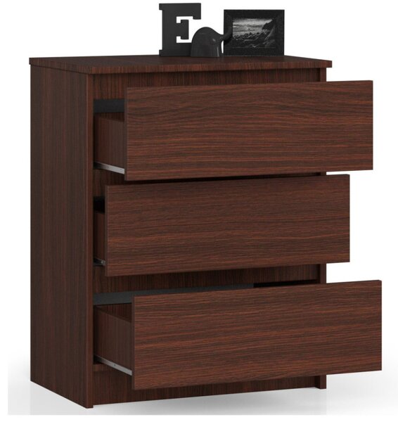 AKORD CLP Komód 3 Fiókos Laminált Wenge Matt
