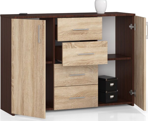 AKORD K45 Klasszikus Komód Laminált Wenge-Sonoma Tölgy