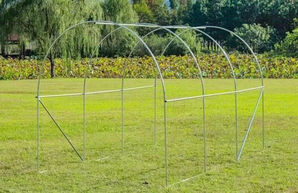 Fóliasátor vázzal, Bauerkraft G-890, zöld, 200 x 300 x 200 cm, bejárható, 6 m2, 140 g/m2 PE fólia, UV védelem, 6 ablak, szúnyoghálóval, fém váz, cipzáras bejárat