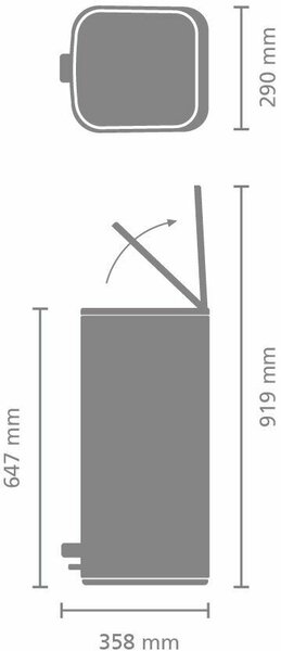 BRABANTIA 238185 Bo Pedal Bin pedálos hulladékgyűjtő 30L szürke