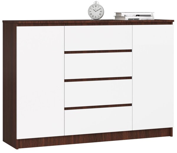 AKORD CLP K140 Komód Wenge-Fehér 4 Fiókos