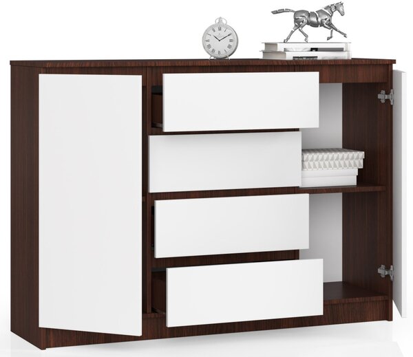 AKORD CLP K140 Komód Wenge-Fehér 4 Fiókos