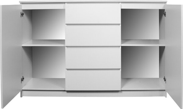 AKORD CLP K140 Komód Laminált Sonoma Tölgy Fehér 4 Fiókos
