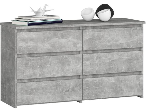 AKORD CL100 Beton Komód 6 Fiókos Laminált Matt