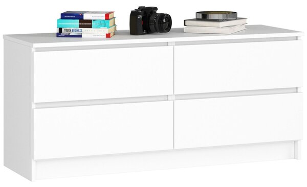 AKORD CLP K120 Komód 4 Fiókos Laminált Fehér Matt