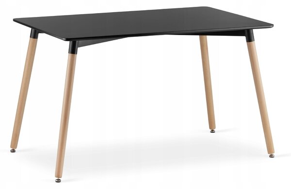 Szett: Étkezőasztal ADRIA 120x80 fekete + 4 db MARK szék fekete/natúr láb
