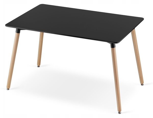 Szett: Étkezőasztal ADRIA 120x80 fekete + 4 db MARK szék fekete/natúr láb