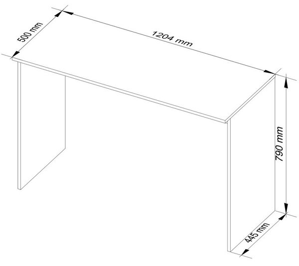 AKORD B-17 Szabadonálló Íróasztal Laminált Fehér 120 cm