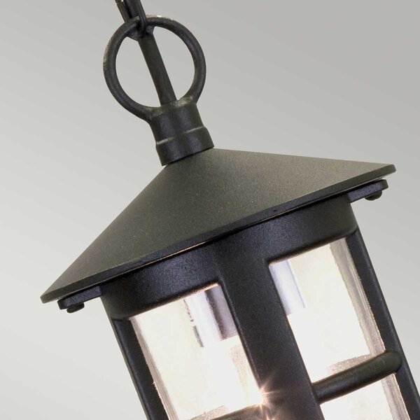 Elstead klasszikus kültéri függeszték hereford fekete átlátszó IP43 elsbl21b-black