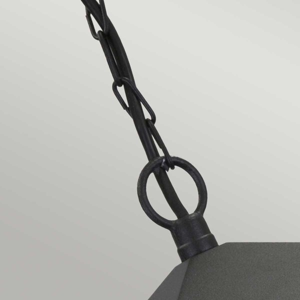 Elstead klasszikus kültéri függeszték york fekete átlátszó IP43 elsbl6b-black
