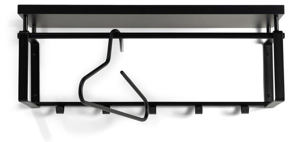 Fekete fém fali fogas polccal 70 cm Rex – Spinder Design