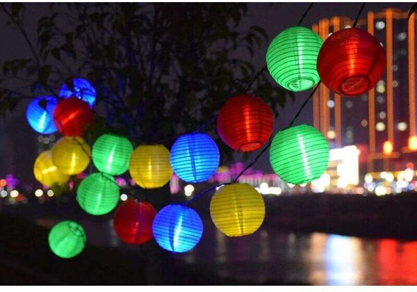 Polifach Led-es kerti Napelemes Fényfüzér 1,8m (P-702) - Színes 3db