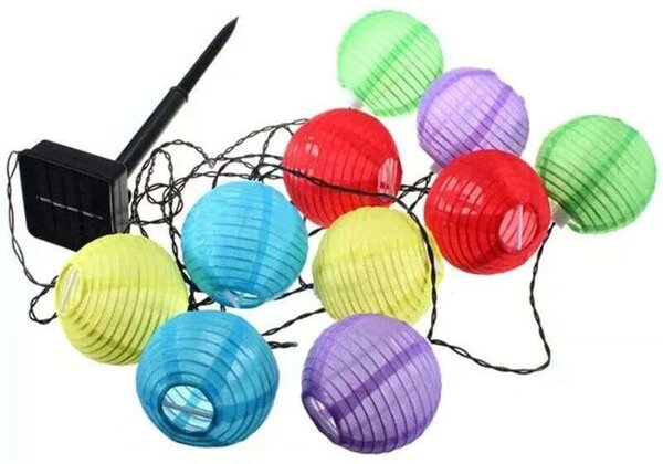 Polifach Led-es kerti Napelemes Fényfüzér 1,8m (P-702) - Színes 3db
