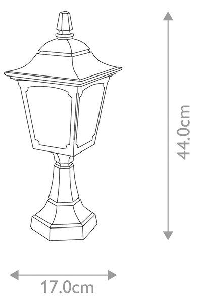 Elstead klasszikus kültéri állólámpa chapel fekete átlátszó elscpm4-black IP44