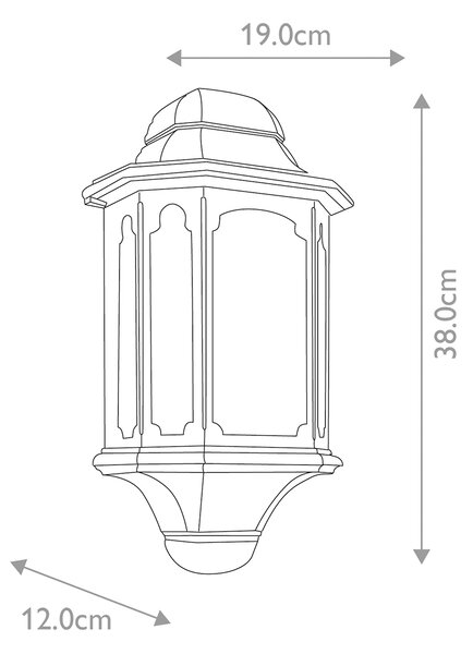Elstead klasszikus kültéri fali lámpa chapel fekete átlátszó elscp7-black IP44